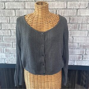 Anthropologie gray crop sweater M